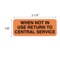 Nevs When not in Use Return to Central Service 7/8"x2-1/4" Flr Orange w/Blk CS-9380 - alternate 2